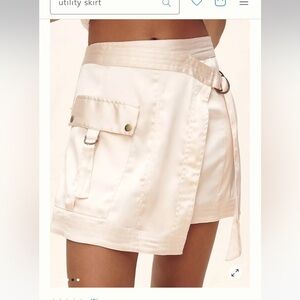 Anthropologie NWT Pink silky utility skirt size 2